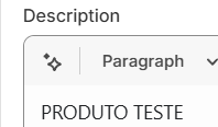 PRODUTO TESTE
